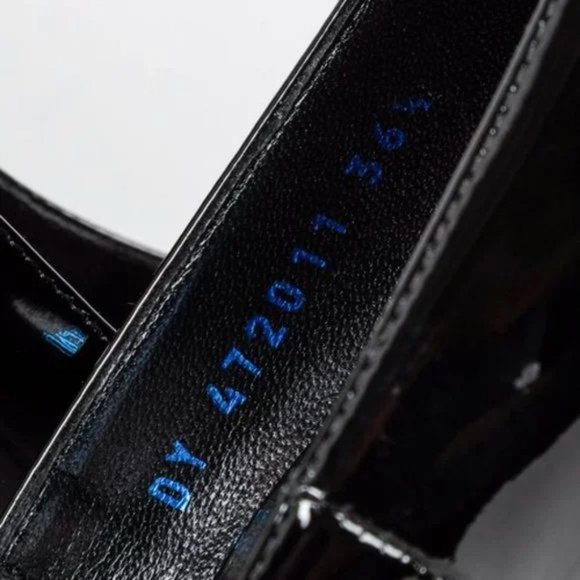 Saint Laurent Black Patent Opyum 110 Electric Blue Pumps - Picture 10 of 11